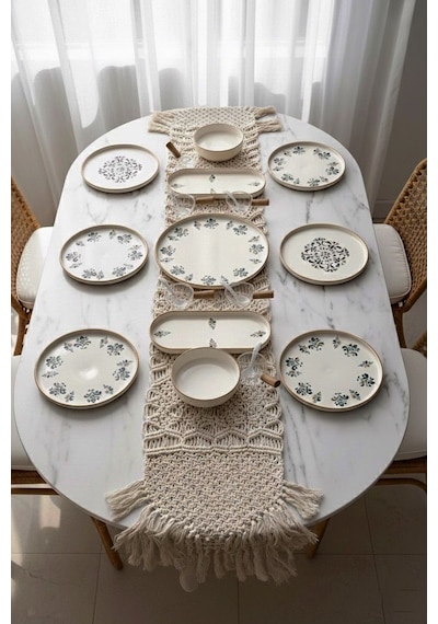 Kitchen Life 23 Parça 6 Kişilik D-Harma Stackable Kahvaltı Takımı -  Sosluklu ve Kaşıklı Kahvaltılık Sunum Seti Beyaz
