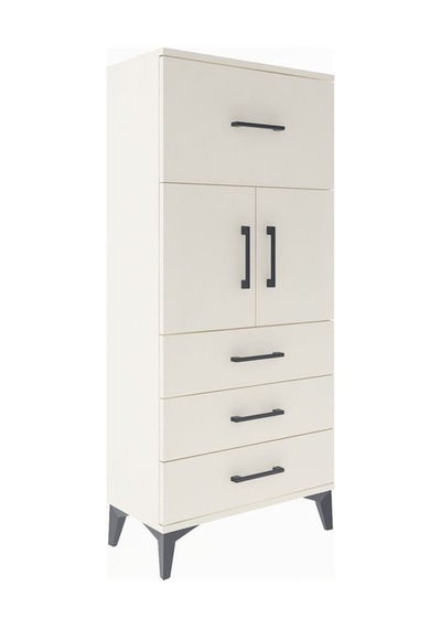 Arges Dolap Tek Raflı 4 Çekmeceli 2 Kapaklı 60x30x134 Aytaşı-... Aytaşı