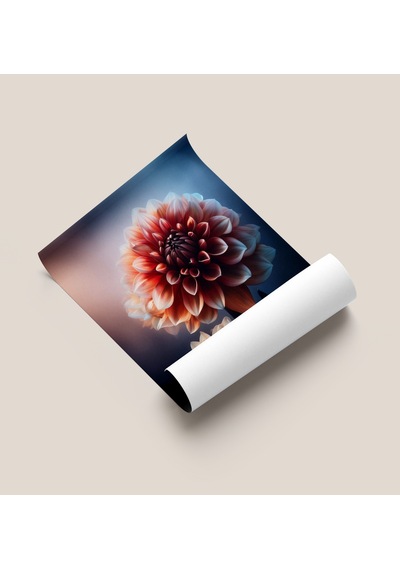 Çerçevesiz Poster - Dijital Baskı - Dahlia - Yıldız Çiçeği