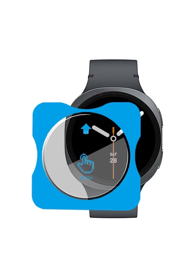 Samsung Watch 8 44mm Uyumlu Kolay Takılabilir Takma Aparatlı Temperli Cam Ekran Koruyucu