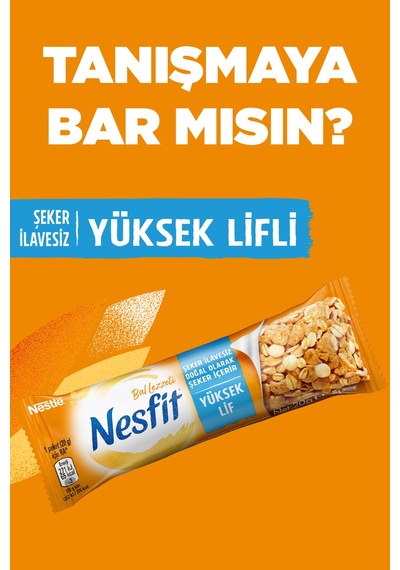 Nesfıt Yüksek Lif İçeren Şeker İlavesiz Bal Aromalı Tam Tahıllı Bar