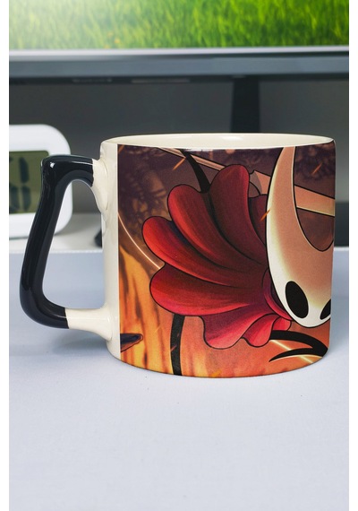 Hollow Knight Silksong Baskılı Seramik Lüks Kupa 1 Adet Özel Siyah Kulp Dalga Kulp V4d Çok Renkli