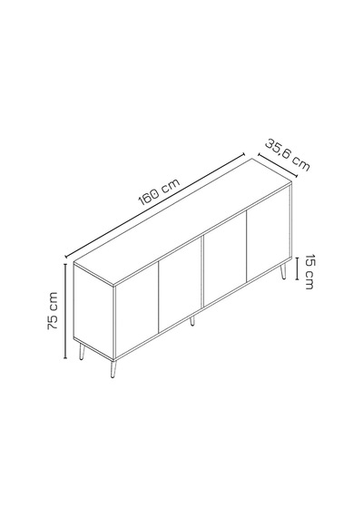 Lara 160 Cm Konsol Antrasit - Antrasit Antrasit-antrasit