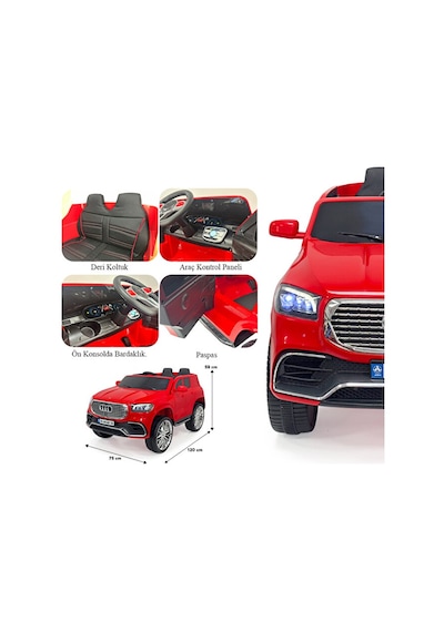 Akar Oyuncak Admire 12 Volt Uzaktan Kumandalı Akülü Suv Çocuk Arabası Kırmızı
