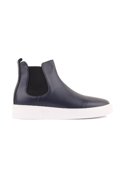 Shoetyle - Lacivert Hakiki Deri Erkek Chelsea Bot 250-041 -1162 Lacivert