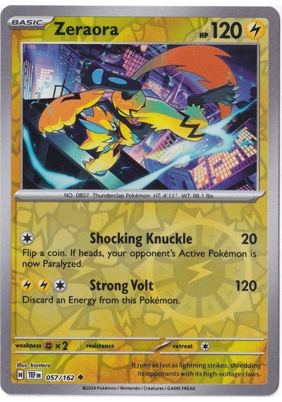 Zeraora Reverse Holo 057/162 - Temporal Forces - Pokemon Kartı Mint