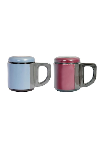 Andoutdoor And430 İçi Çelik Dışı Plastik Kupa Mug, Kırmızı/ Mavi, 500 Mg 1