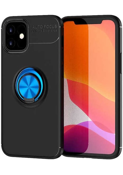 Apple Uyumlu iPhone 12 Mini Uyumlu Zore Ravel Silikon Kılıf-siyah-mavi Siyah-Mavi -