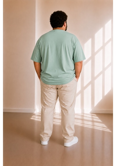 Sngl Tekstil Erkek Büyük Beden Oversize Kısa Kollu T-shirt 3xl 4xl 5xl 6xl 7xl 8xl Açık Yeşil