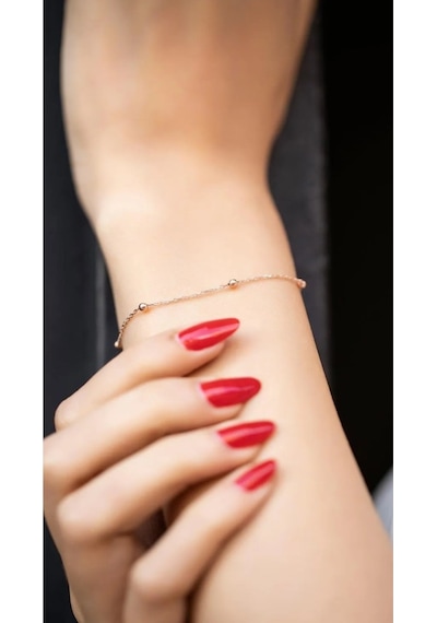 X-lady Accessories Altın Renk Kadın Gold Renk Top Zincir Bileklik - 2398 Çok Renkli
