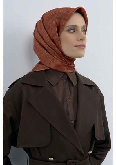 Armine Saf İpek Sura Eşarp-2026 İlkbahar-yaz- 953700d Kiremit
