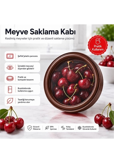 Sn-38872 Sebze Meyve Saklama Kabı Kahverengi