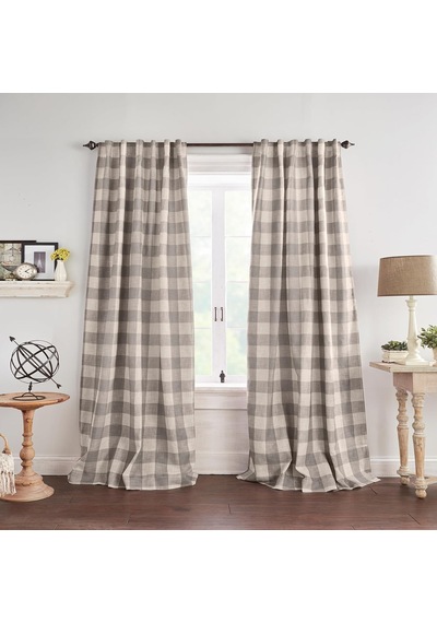 Elrene Home Fashions Farmhouse Living Grainger Buffalo-check Karartma Perdesi, Oturma Odası Ve Yatak Odası Perdesi, Çubuk Cepli, 132,1 X 241,3 Cm, Gri, 1 Perde Elrene Home Fashions Farmhouse Living Grainger Buffalo-check Karartma Perdesi, Oturma Odası Ve Yatak Odası Perdesi, Çubuk Cepli, 132,1 X 241,3 Cm, Gri, 1 Perde