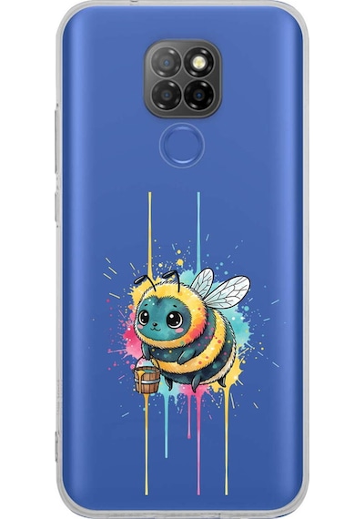 General Mobile Gm 20 İle Uyumlu Splash Arı Tasarımlı Şeffaf Silikon Kılıf 051b