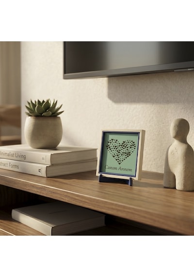 Kalp Figürlü Modern Dekoratif Obje, Anneye Özel Anlamlı Ve Estetik 10x10 Cm Eşsiz Bir Hediyelik