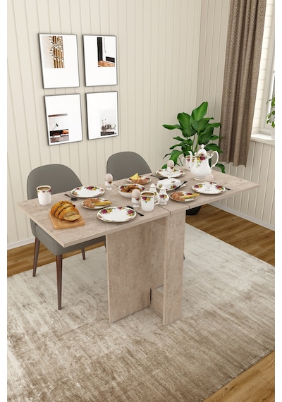 Asra Trend Ultra İnce Katlanır Mutfak Yemek Masası KM32 %100 MDF Çok Renkli