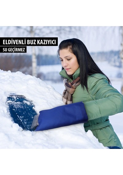 Ankanorm Eldivenli Araç Oto Buz Kazıyıcı Kırıcı Silikonlu Cam Kar Silici Temizleyici Buz Kırıcı Cam Temizleyic