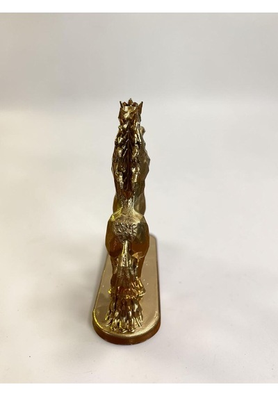 Şahlanan At Figürlü Gold Renk Dekoratif Biblo Ev - Işyeri - Ofis Için Süs 15 Cm