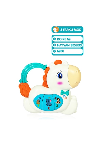 Toyaş Işıklı Ve Müzikli At Bebek Piyanosu Motor Beceri Gelişimi Müzikli Oyuncak Hayvan Sesli At Bebek Oyuncağı Turkuaz Yele Turkuaz