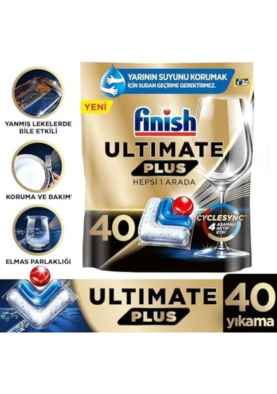 Ultimate Plus 40 Kapsül Bulaşık Makinesi Deterjanı Tableti 1 X 40 Kapsül