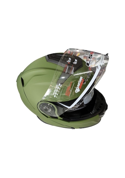 Ls5 Helmets Çeneden Açılır Kask Vizörlü Yeşil Gri