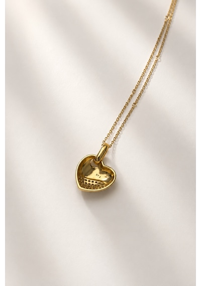 Balenbi Jewelry Taşlı Kalp Uçlu Kararmaz Çelik Kadın Kolye 14k Gold 1163 Altın
