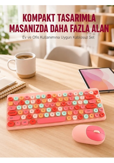 Hepsi Kablosuz Bluetooth Klavye Çoklu Cihaz Desteği Akıllı Güç Tasarrufu Yeni Nesil Najmaddin
