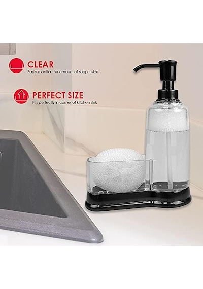 Home Basics Sünger Bölmeli Plastik Sabunluk, Siyah 12 Izgara
