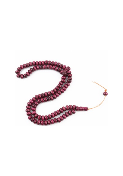 Şimşir Ağacı Boyalı Vişne Çürüğü 99luk Tekerlek Kesim 10x6mm Namaz Tesbihi Vişne