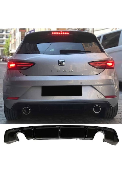 Seat Leon Mk3.5 Custom Difüzör Parlak Siyah Sağ Sol Tek 2017-2020 Arka-bodykit-ek-karlık