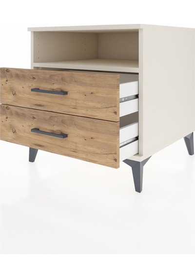 Kronos Komodin Tek Raflı 2 Çekmeceli 60x59x64 Aytaşı-çam Aytaşı