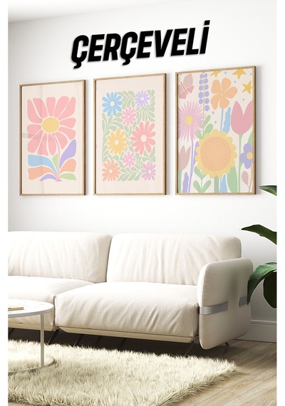 Ahşap Çerçeveli Mdf Tablo Seti Salon Ve Oturma Odası Için Çt3096 32 X 42