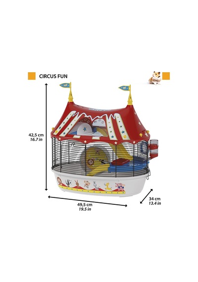 Ferplast Circus Fun Hamster Kafesi Siyah 49x34x42cm