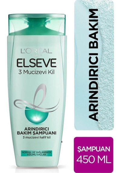 Elseve Normal ve Yağlı Saçlar 3 Mucizevi Kil Şampuan 450 ML