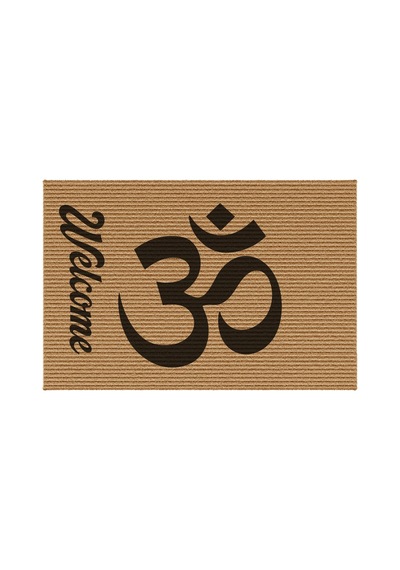 Decovetro Kapı Önü Halı Paspas Yoga Welcome Om Aum Baskılı 40 X 60 Cm Çok Renkli
