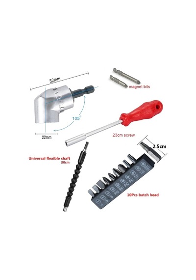 Köşe vidalama 1/4 Hex adaptör bits Tornavida esnek mil tornavida