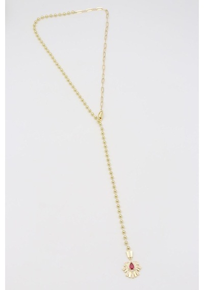 Vıp Kolye 14 K-17635 42cm Çok REnkli