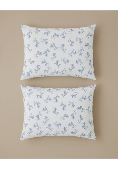 English Home Blue Spring Kolay Ütülenir 2'li Yastık Kılıfı 50x70 Cm Mavi