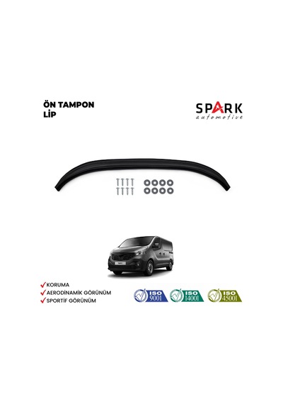 Renault Trafic 2014-2019 Yıl Aralığı Uyumlu Ön Tampon Lip Siyah