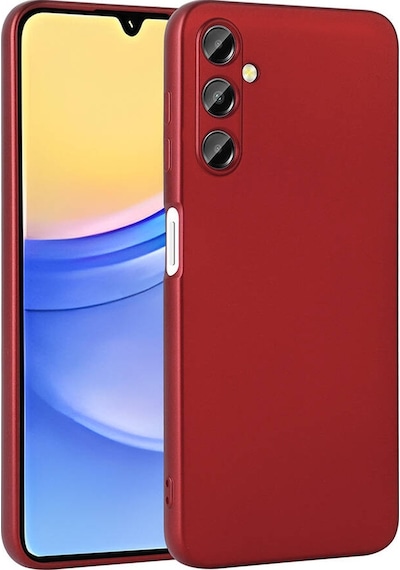 Kilifone - Samsung Uyumlu Galaxy A15 - Kılıf Mat Renkli Esnek Premier Silikon Kapak - Kırmızı