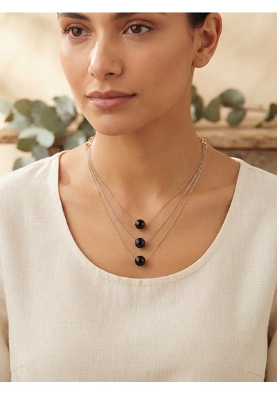 925 Ayar Gümüş Minimalist Oltu Taşı Kolye.rose.gold.rodaj Renk Seçeneği