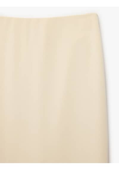 Koton Modal Kumaş Slim Fit Yırtmaçlı Midi Kalem Etek Bej 6sak10127ek