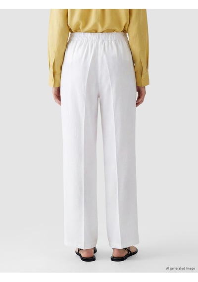 Lcw Modest Beyaz Beli Lastikli Kadın Pantolon