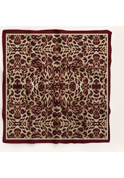 Leo Desen 90x90cm Organic Twill Eşarp/fular Bordo