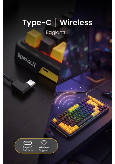 Redragon %75 Gasket Mekanik Switch Rgb Kablolu Oyuncu Klavyesi Sk-649