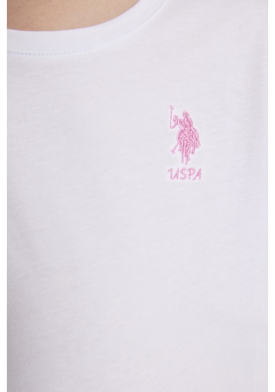 U.S. Polo Assn. Kız Çocuk Beyaz Tişört Basic 50325609-vr013