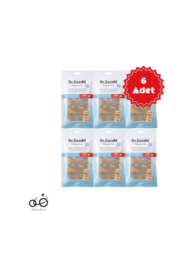 Dr.sacchi Premium Sığır Etli Doğal Sığır Derisi Press Kemik Tahılsız Köpek Ödülü 3'' 5'li 100gr 6 Adet