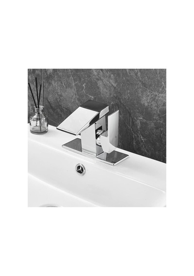 Rena Design Dijital Sıcaklık Göstergeli Krom Lavabo Bataryası Musluğu Çiftgirişli Krom Armatür Sayaç Ekran Yeni Inox