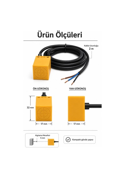 Tl-q5mb1-z 24vdc Endüktif Proximity Sensör Pnp No Cnc Lazer Makinesi Yakınlık Sensörü