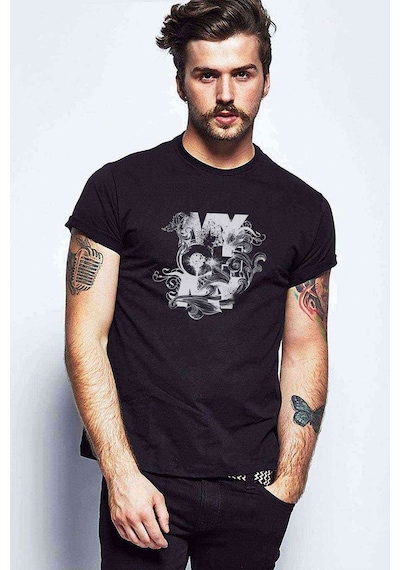 My Oh My Baskılı Siyah Erkek Tshirt